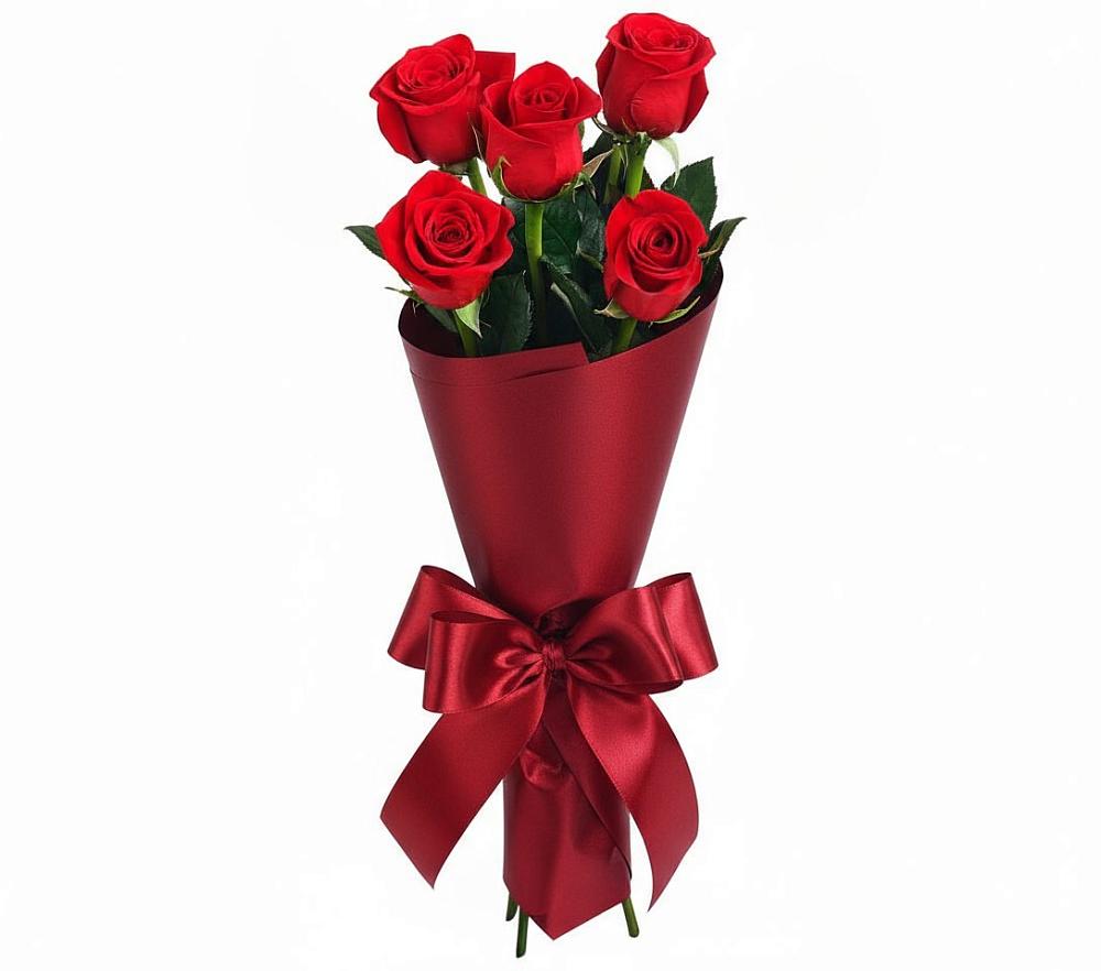 Букет 5 Красных роз Эдлесс Лав в Старом Осколе