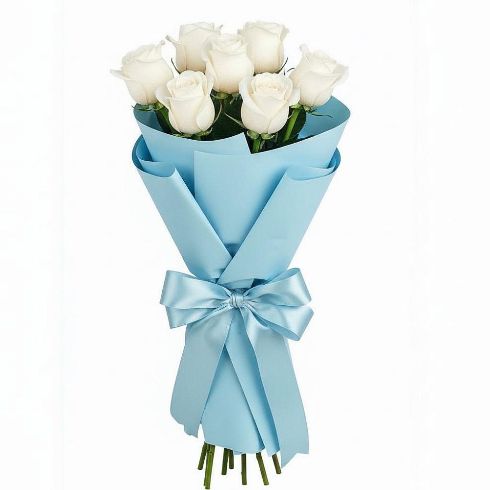 Букет 7 белых роз Проуд в Старом Осколе