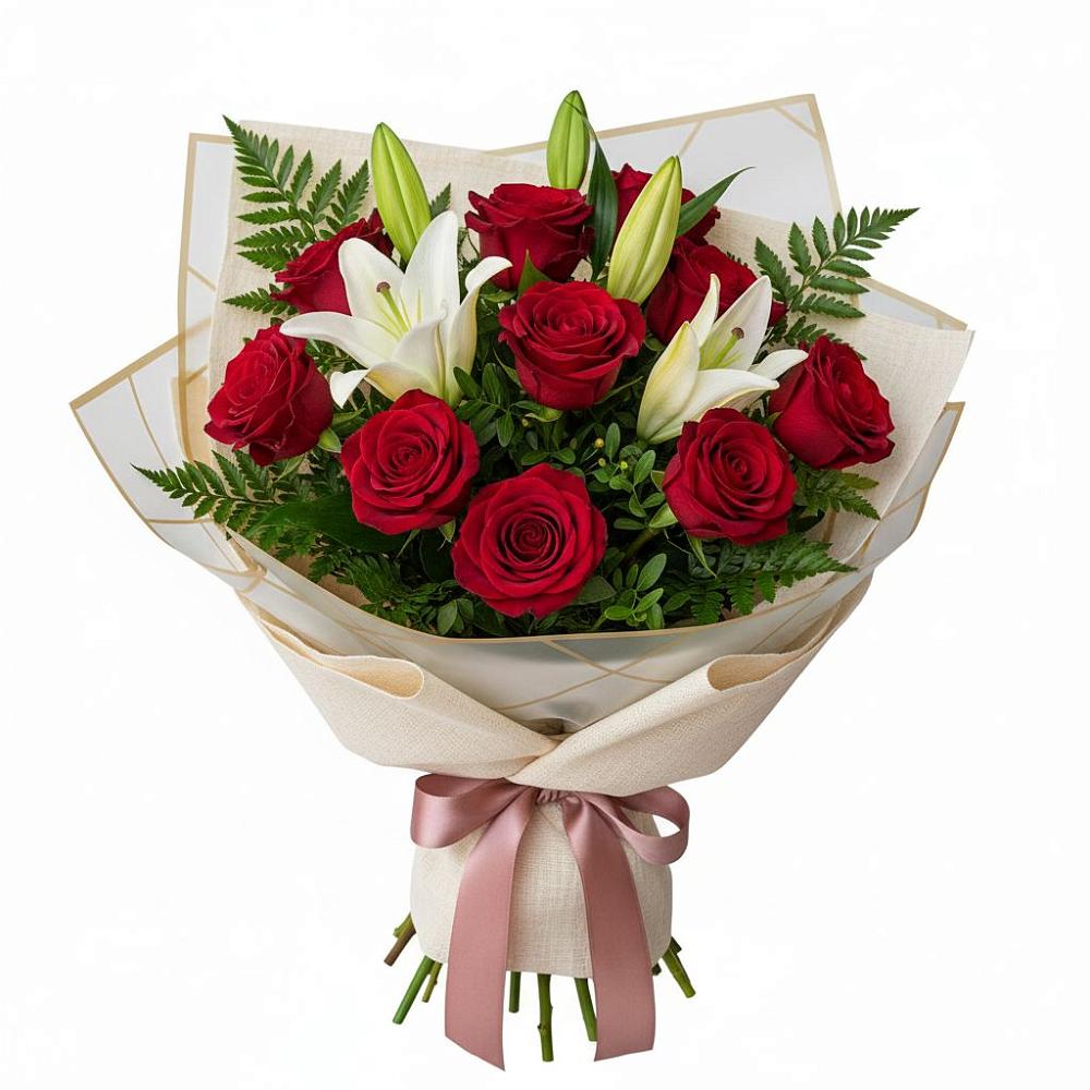 Букет цветов из: Лилии и Розы в Старом Осколе