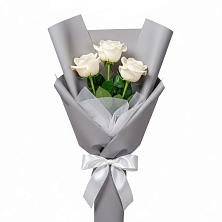 Букет 3 белые розы в Старом Осколе