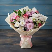 Букет цветов из:  Хризантемы, Альстромерии и Розы в Старом Осколе